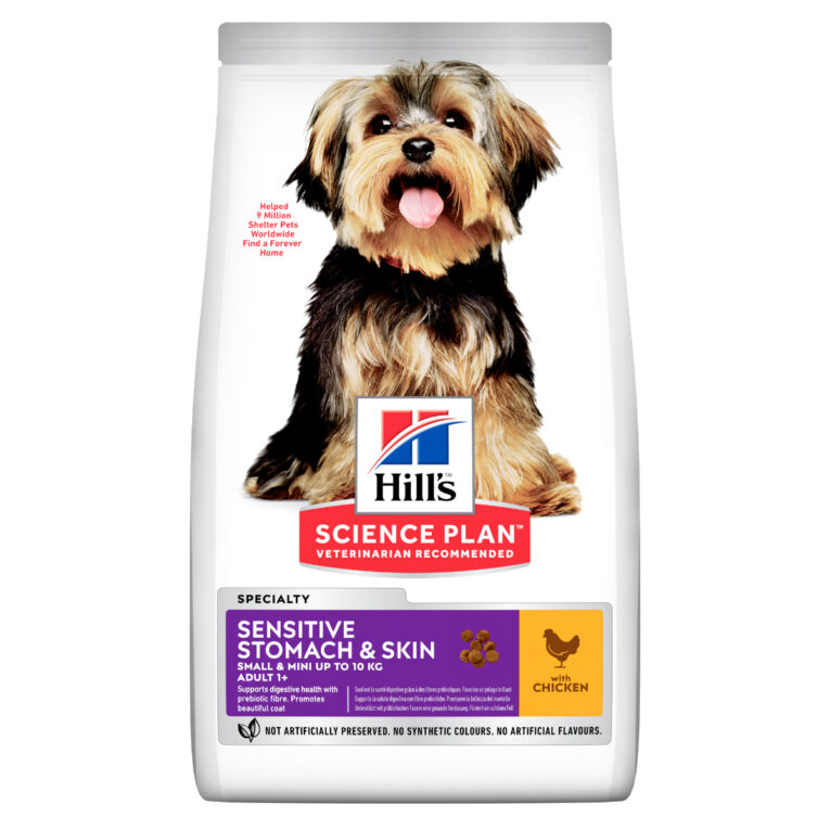 hills-science-plan-sensitive-stomach-skin-xiri-trofi-adult-small-mini-skylou-me-kotopoulo-1-5kg